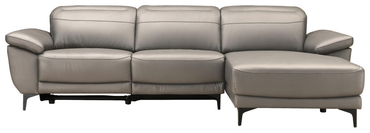 SAROKKANAPÉ textil, bőr taupe  - fekete/taupe, Design, műanyag/bőr (269/78/164cm) - Xora