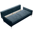 SCHLAFSOFA  mit Liegefunktion, Rücken echt Chenille Blau  - Blau/Schwarz, KONVENTIONELL, Textil/Metall (223/89/107cm) - Carryhome