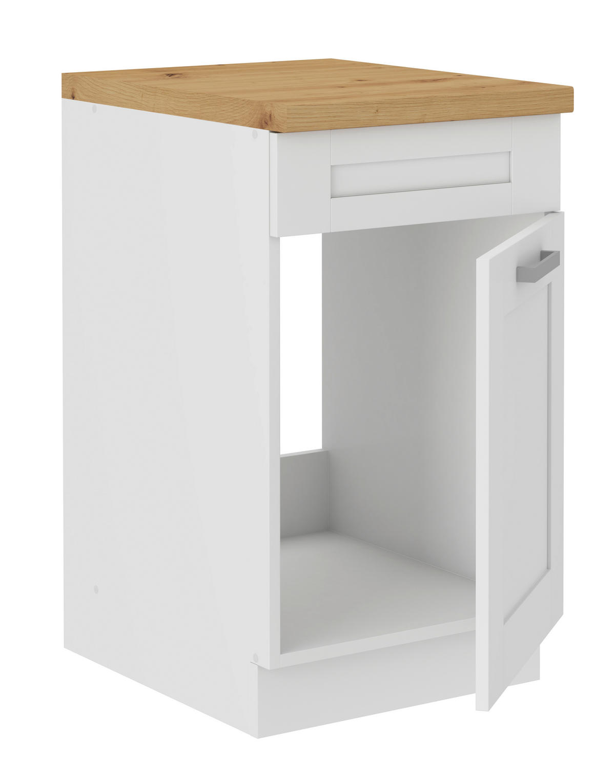 SPÜLENUNTERSCHRANK  in Weiß  - Silberfarben/Weiß, ROMANTIK / LANDHAUS, Holzwerkstoff/Metall (50/86cm) - MID.YOU