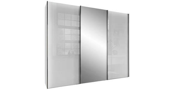 SCHWEBETÜRENSCHRANK  in Weiß  - Chromfarben/Weiß, KONVENTIONELL, Glas/Holzwerkstoff (300/217/67cm) - Dieter Knoll