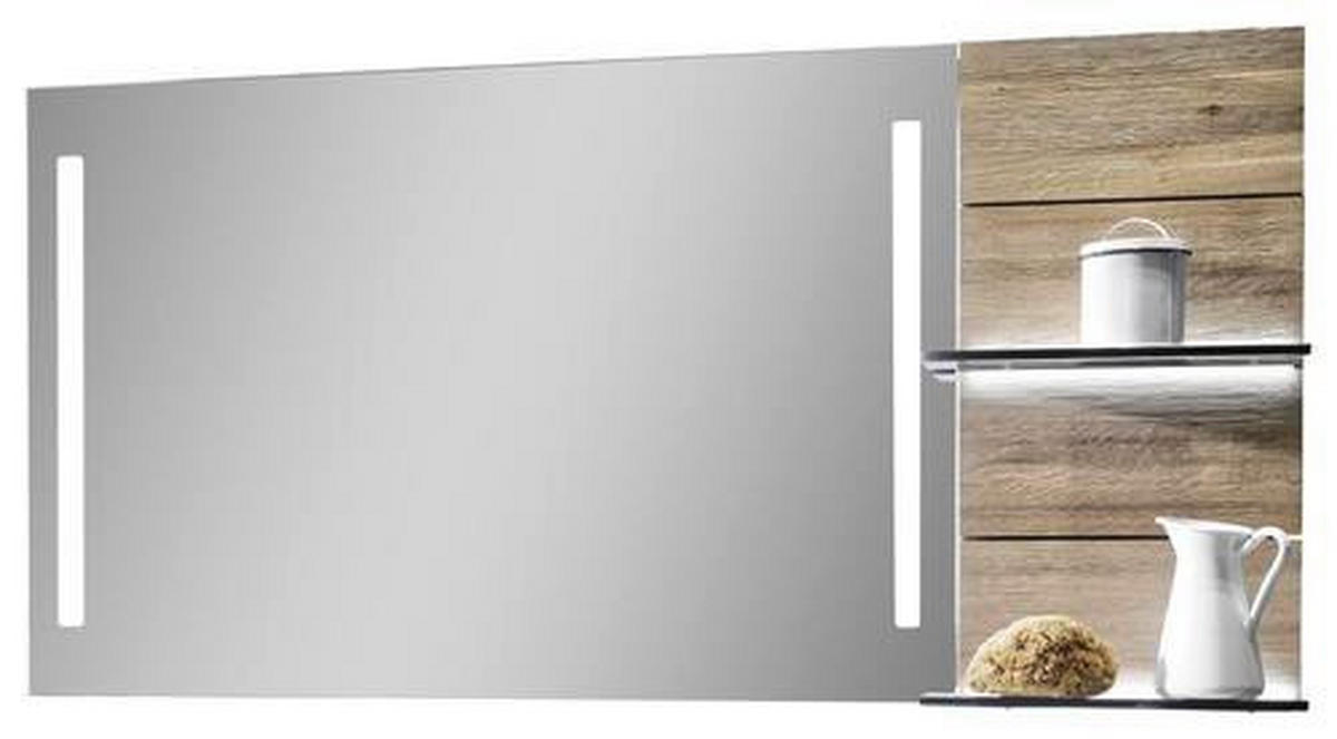 BADEZIMMERSPIEGEL 128/64/18 cm  - Eichefarben, Natur, Glas/Holz (128/64/18cm) - Voglauer