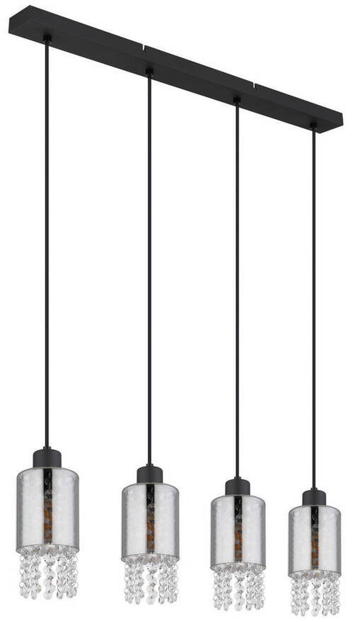 LAMPĂ SUSPENDATĂ 73/10/120 cm  - străveziu/negru, Konventionell, sticlă/metal (73/10/120cm) - Globo