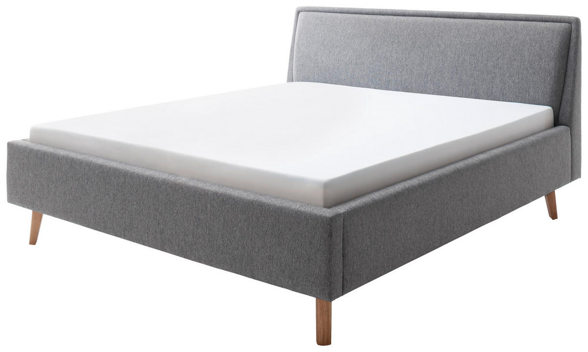 POLSTERBETT Grau 180/200 cm  - Eichefarben/Grau, MODERN, Holz/Textil (180/200cm) - Livetastic