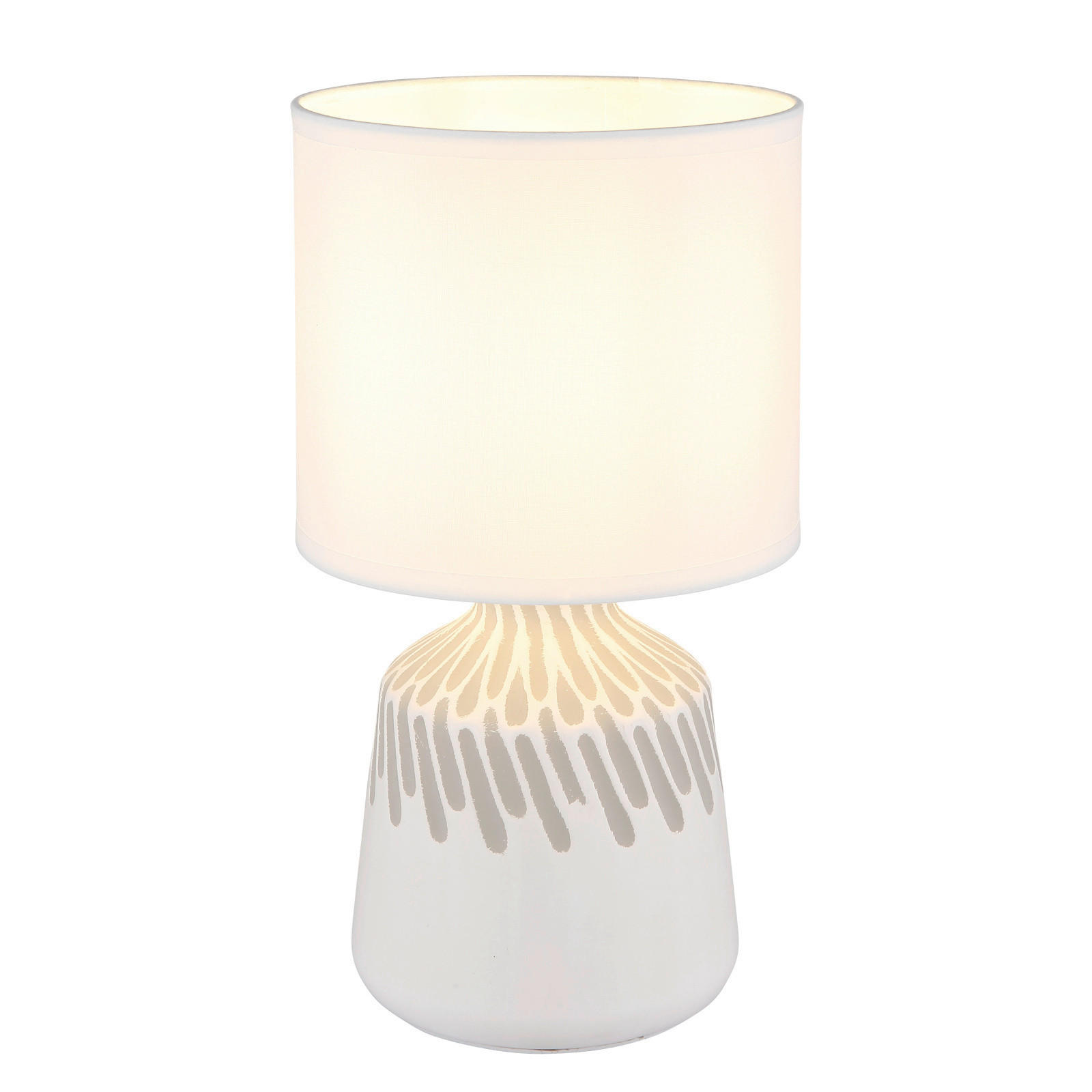 Veioză 17.5/31.5 cm    - alb, Basics, ceramică/textil (17.5/31.5cm)