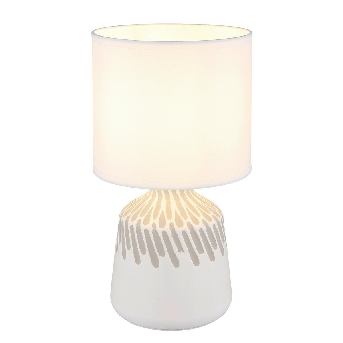 Veioză 17.5/31.5 cm    - alb, Basics, ceramică/textil (17.5/31.5cm)