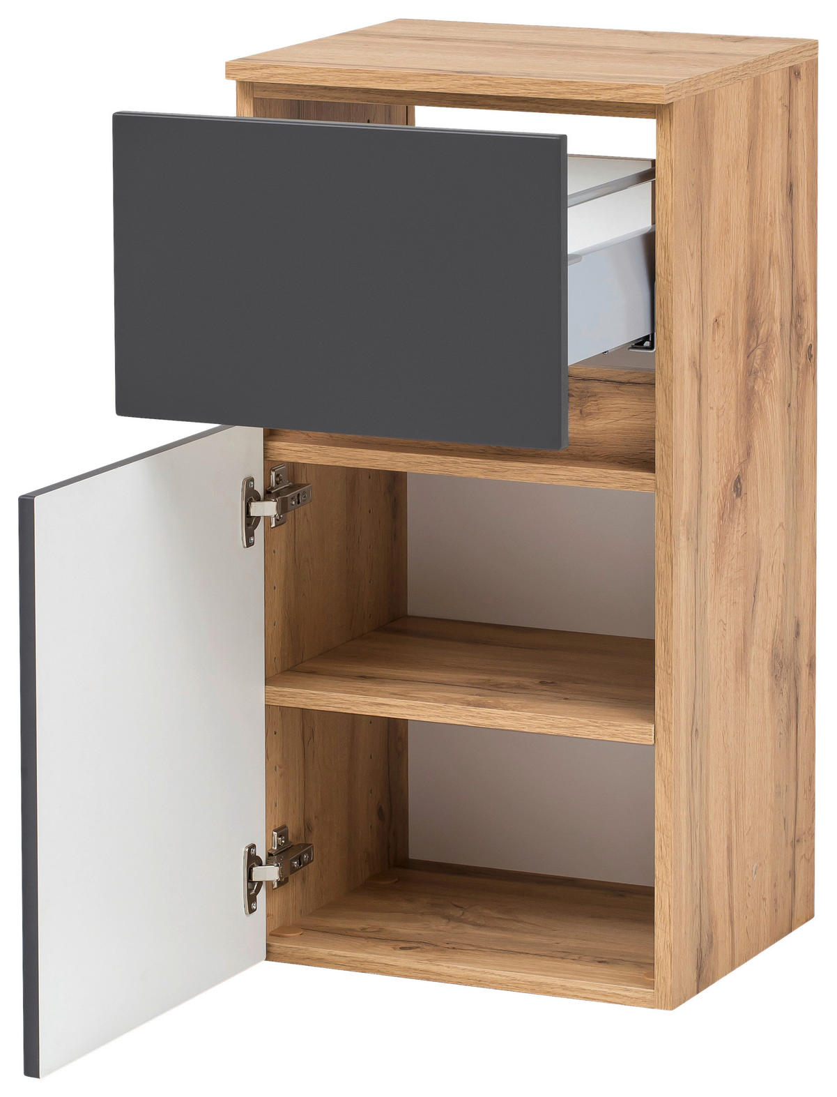 UNTERSCHRANK 40/79/35 cm   - Eichefarben/Silberfarben, KONVENTIONELL, Holzwerkstoff (40/79/35cm) - Held