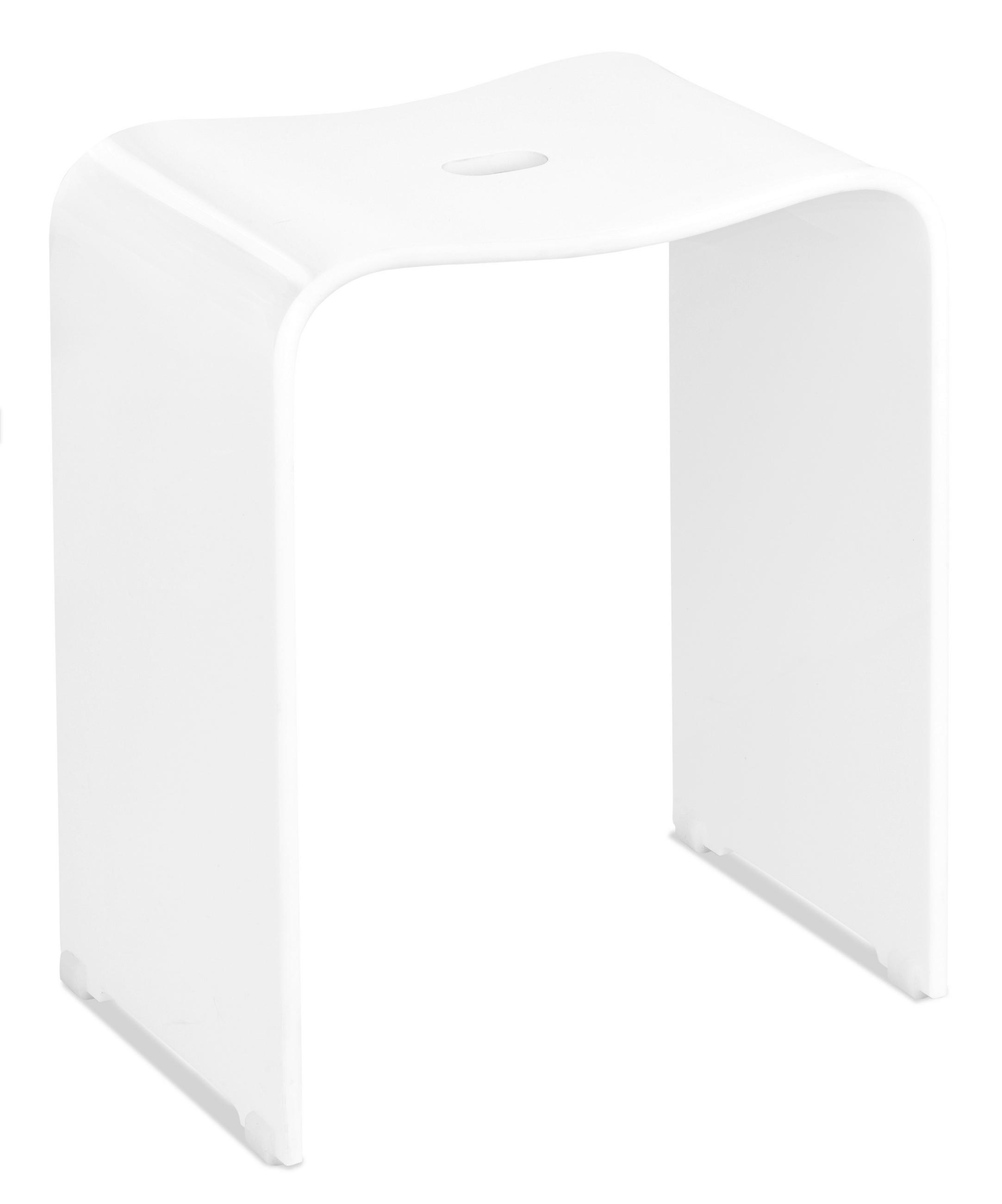 BADHOCKER - Weiß, Basics, Kunststoff (40/47/27,5cm) - Sadena
