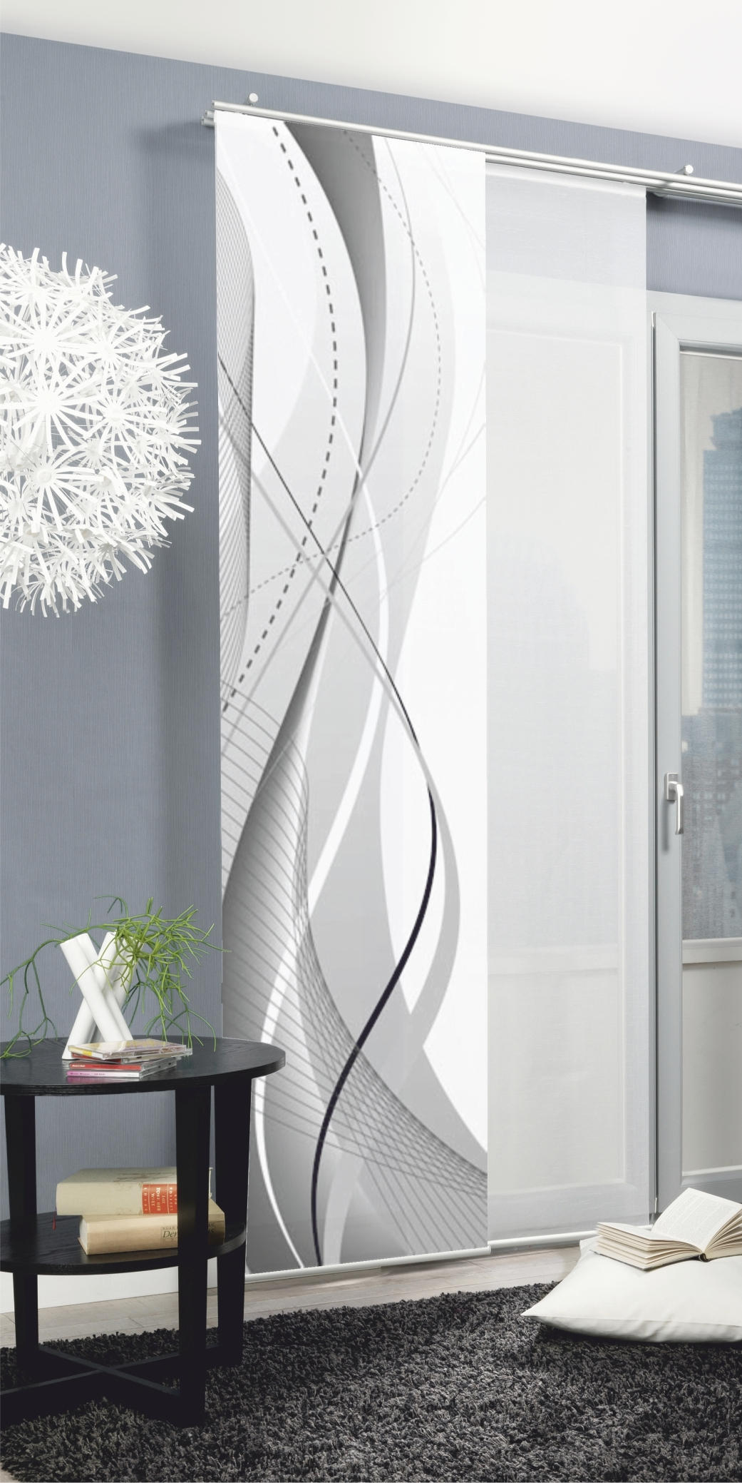 FLÄCHENVORHANG   blickdicht   60/245 cm  - Grau, Design, Textil (60/245cm)
