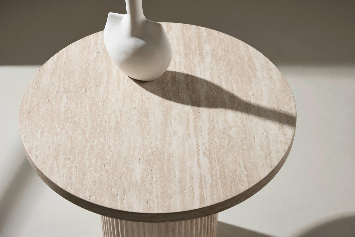 BEISTELLTISCH Pappel Magnolie rund  - Magnolie, MODERN, Holz (50/45cm) - Livetastic