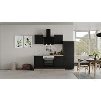 KUCHYNSKÁ LINKA CAPRI 220 - čierna/farba duba, Modern, kov/kompozitné drevo (220cm) - FlexWell