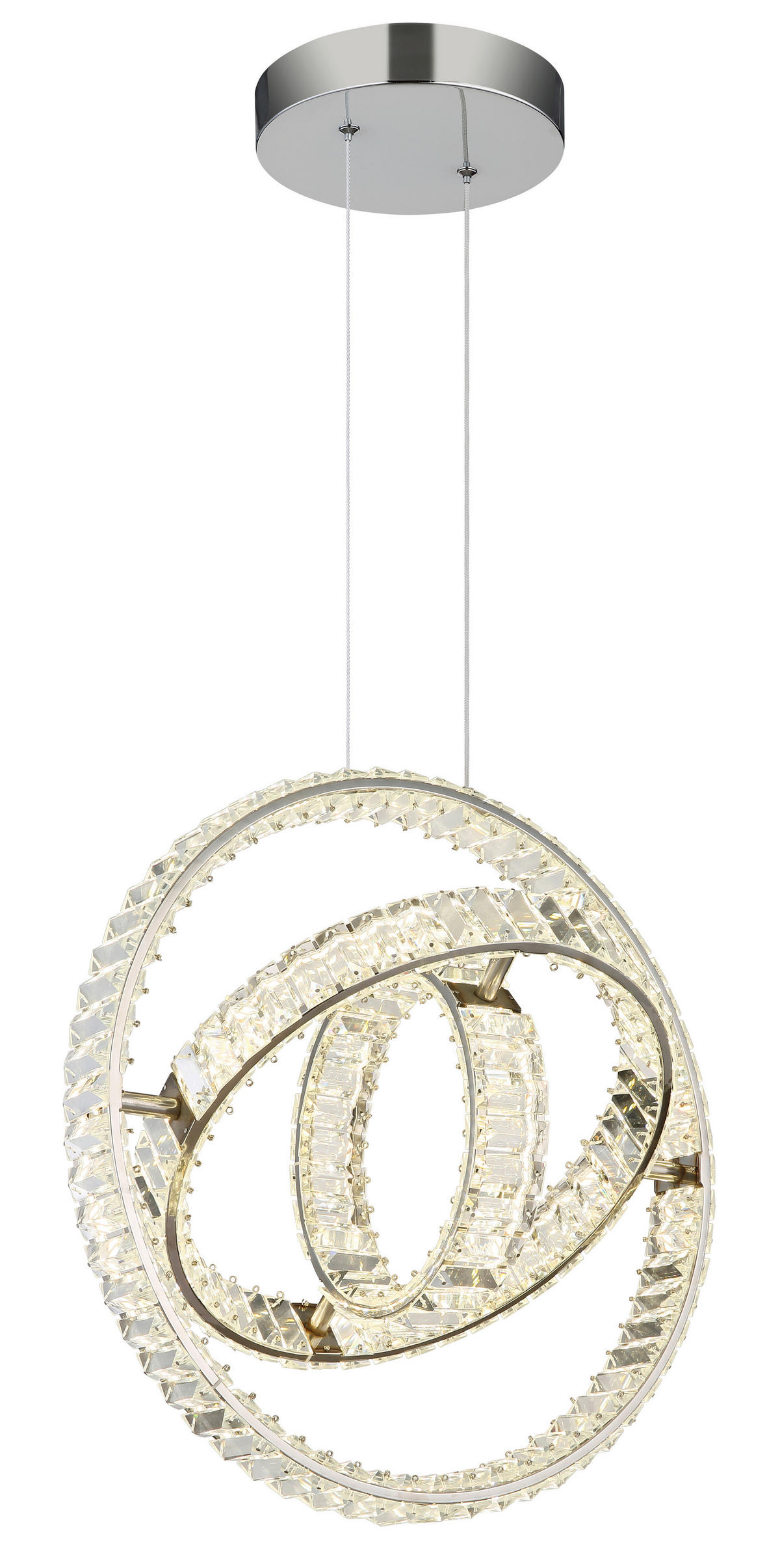 LED-HÄNGLAMPA NEIL 50/40/120 cm  - klar/kromfärg, Design, metall/glas (50/40/120cm) - Globo