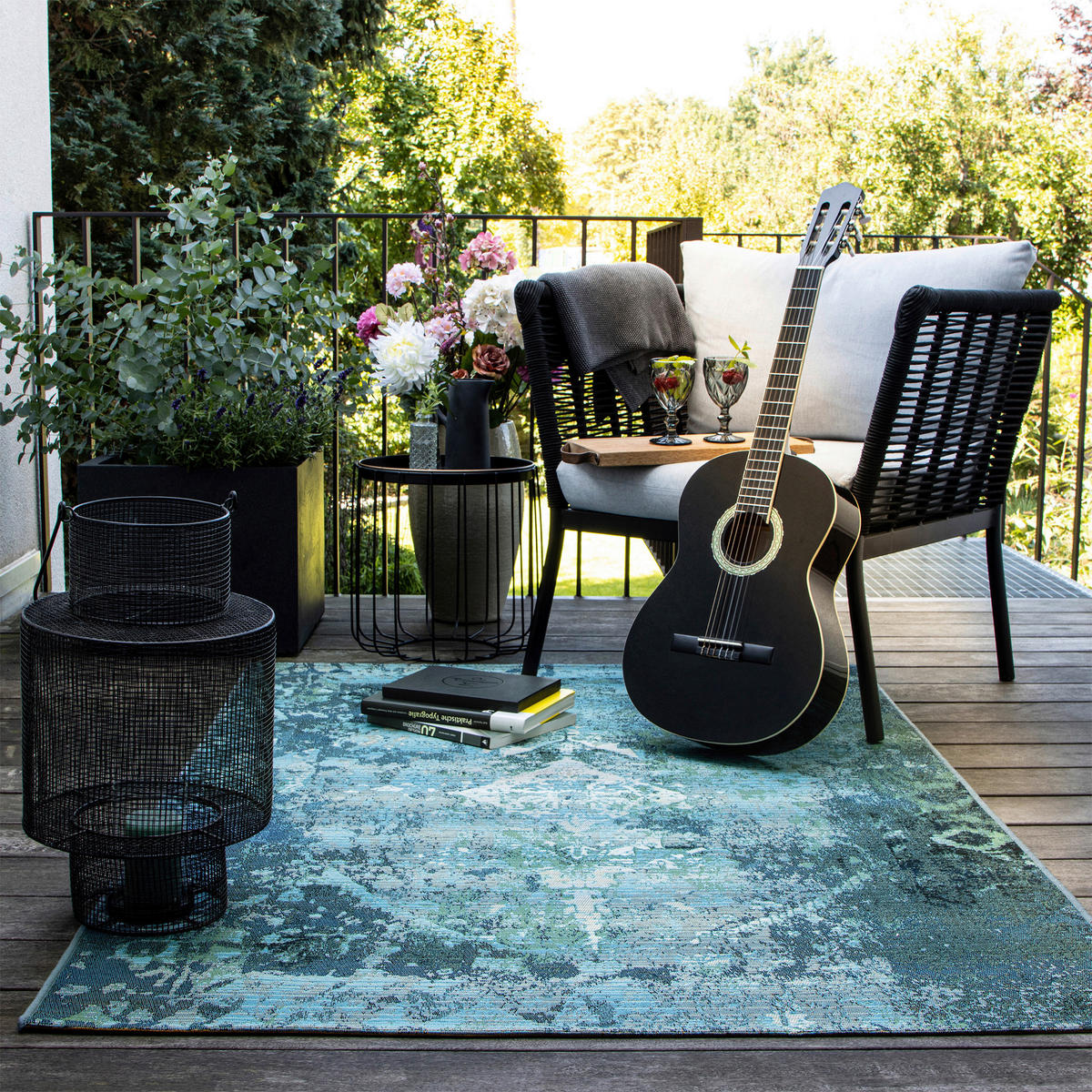OUTDOORTEPPICH 80/150 cm My Gobelina  - Weiss/Hellblau, Design, Textil (80/150cm) - Novel