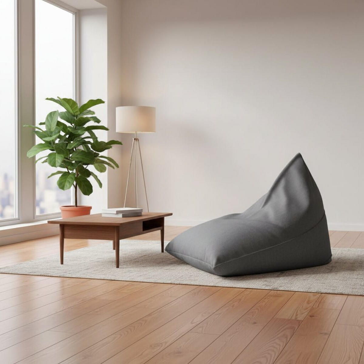 SITZSACK Webstoff 230 L  - Grau, Design, Textil (110/85/130cm) - Boxxx