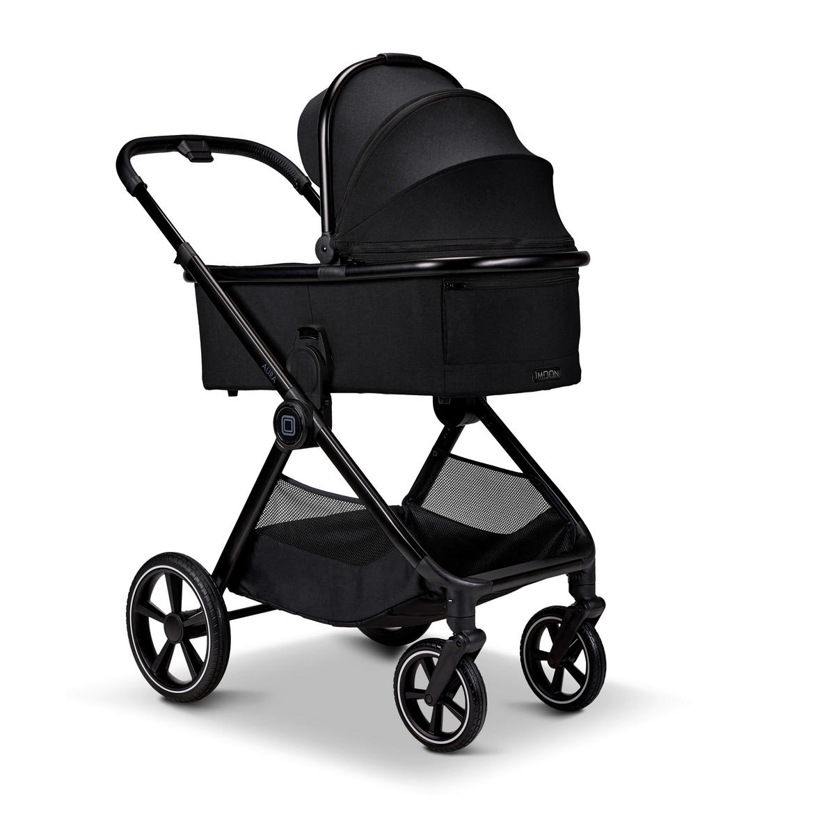 KOMBIKINDERWAGEN  Aura  Onyx Melange  - Schwarz, Basics, Textil (86/61/120cm) - Moon