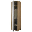 GARDEROBENSCHRANK Volano  in 57/195/38 cm  - Schwarz/Eiche Artisan, Design, Glas/Holzwerkstoff (57/195/38cm) - Carryhome