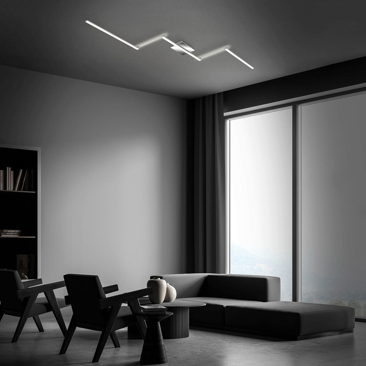 LED-DECKENLEUCHTE Staff 227,2/12/5 cm  - Chromfarben/Alufarben, Basics, Kunststoff/Metall (227,2/12/5cm)