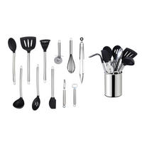KÜCHENHELFERSET  - Silberfarben/Schwarz, Basics, Kunststoff/Metall (13cm) - Echtwerk