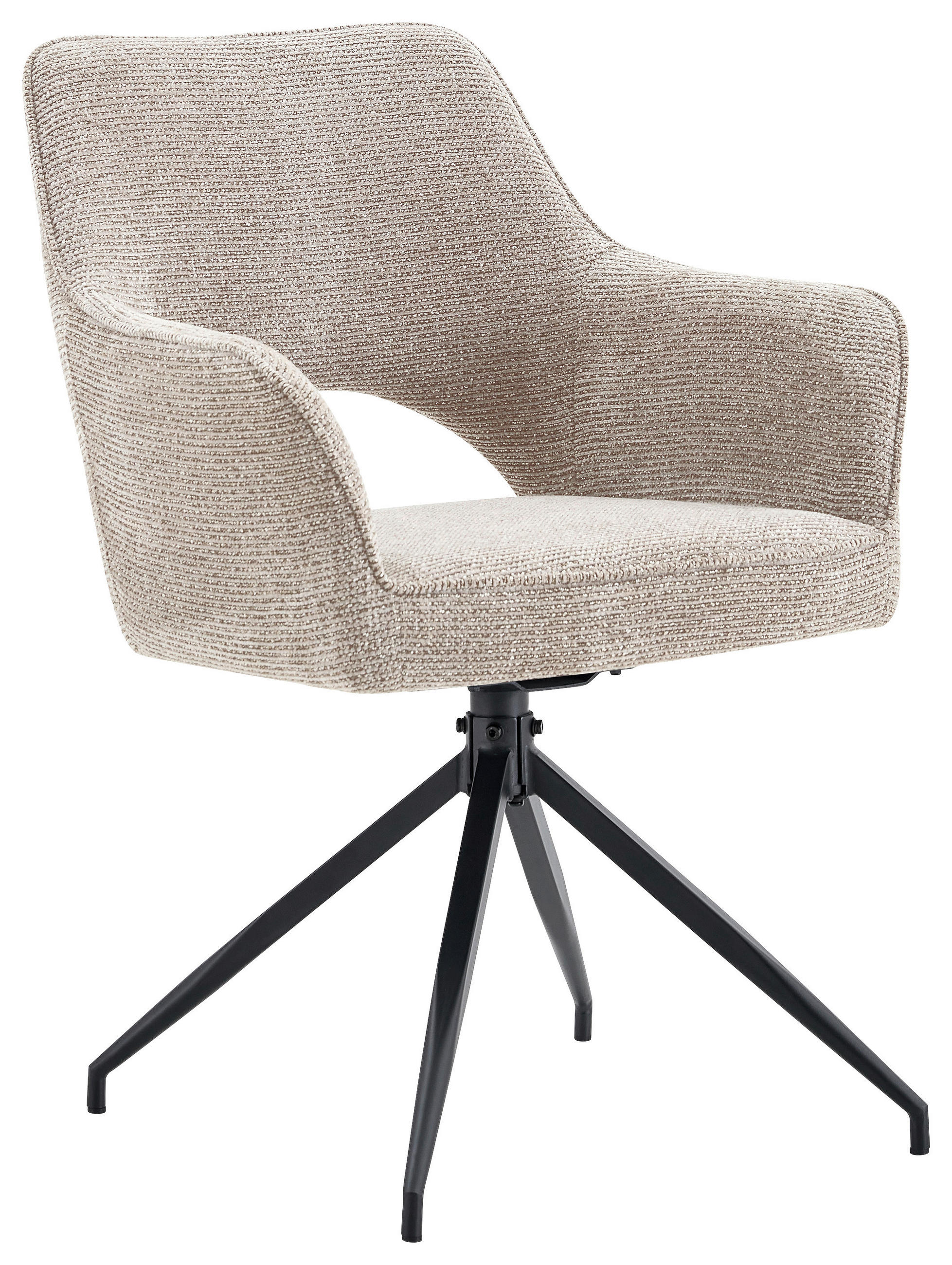 STOLICA S NASLONOM ZA RUKE  crna, Khaki  metal, tekstil      - Khaki/crna, Moderno, metal/tekstil (60/89/67cm) - Livetastic