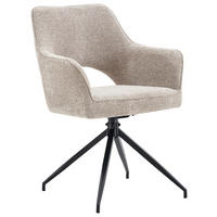 STOLICA S NASLONOM ZA RUKE  crna, Khaki  metal, tekstil      - Khaki/crna, Moderno, metal/tekstil (60/89/67cm) - Livetastic