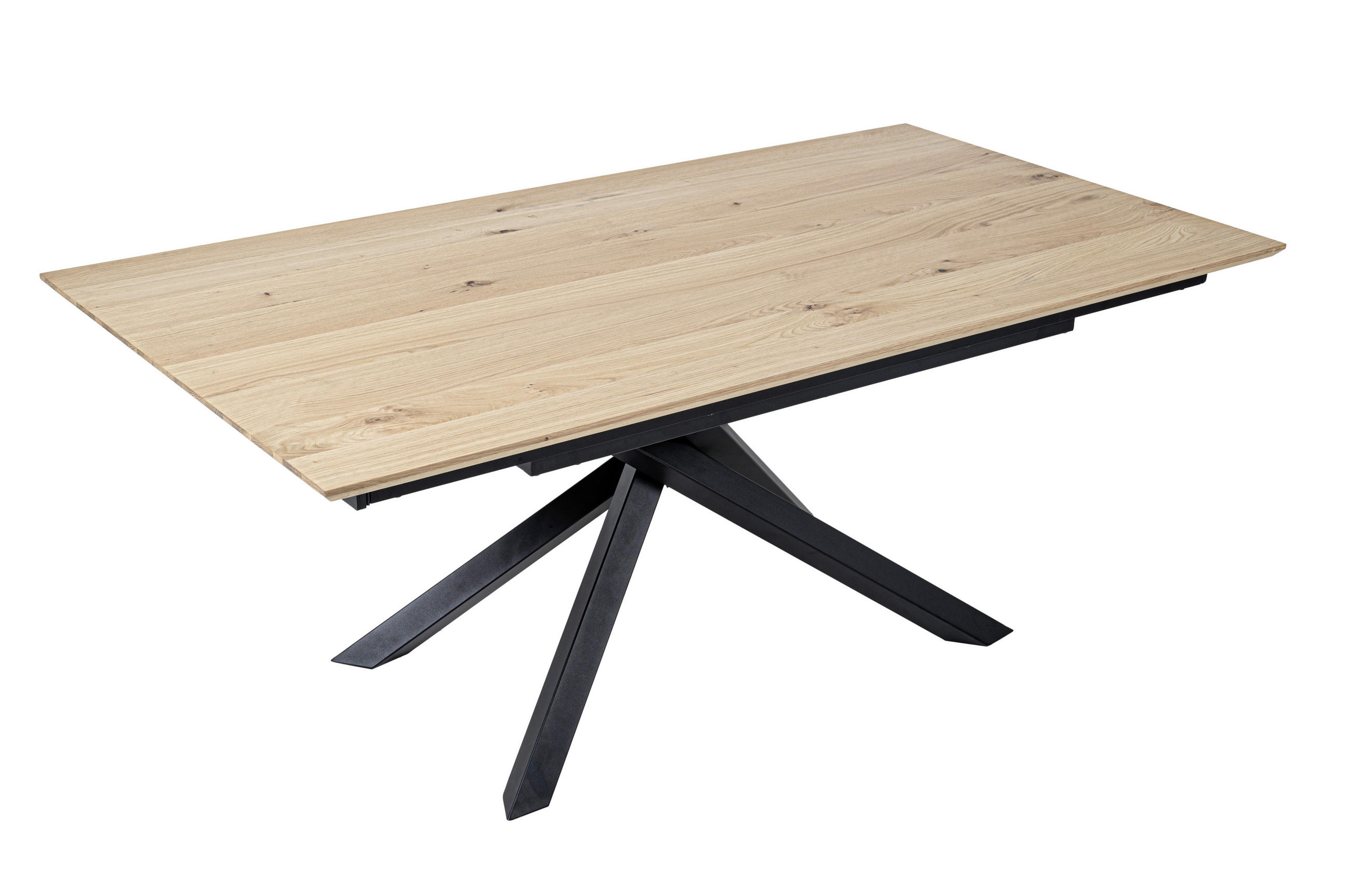 ESSTISCH in Holz, Metall, Holzwerkstoff 190-290/100/76 cm  - Eichefarben/Schwarz, MODERN, Holz/Holzwerkstoff (190-290/100/76cm) - Valnatura