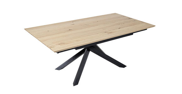 ESSTISCH in Holz, Metall, Holzwerkstoff 190-290/100/76 cm  - Eichefarben/Schwarz, MODERN, Holz/Holzwerkstoff (190-290/100/76cm) - Valnatura