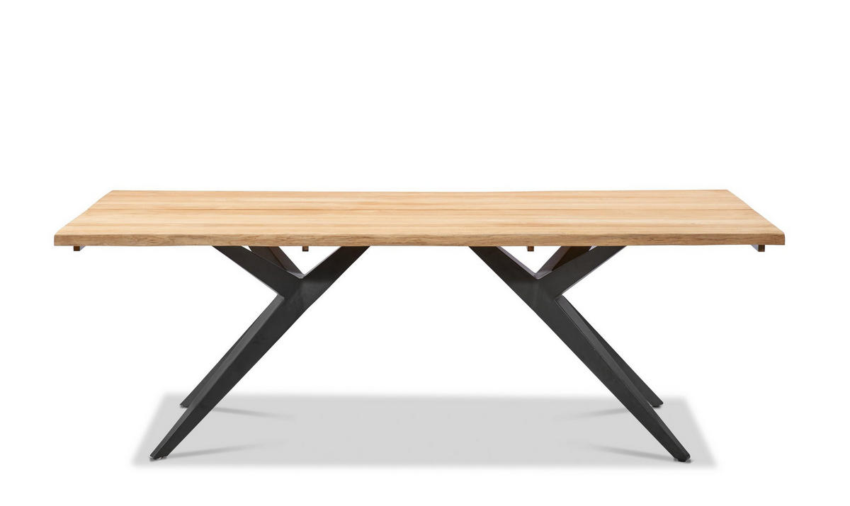 GARTENTISCH 220/95/76 cm Holz, Metall rechteckig  - Anthrazit/Teakfarben, Design, Holz/Metall (220/95/76cm) - Musterring