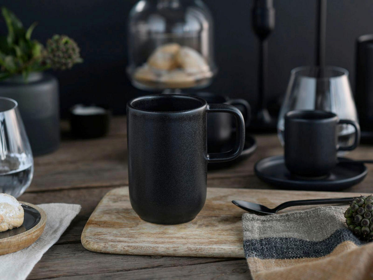 SET SKODELIC ZA KAVO  Uno Schwarz    6-delni 300 ml  - črna, Trend, keramika (300ml) - Creatable