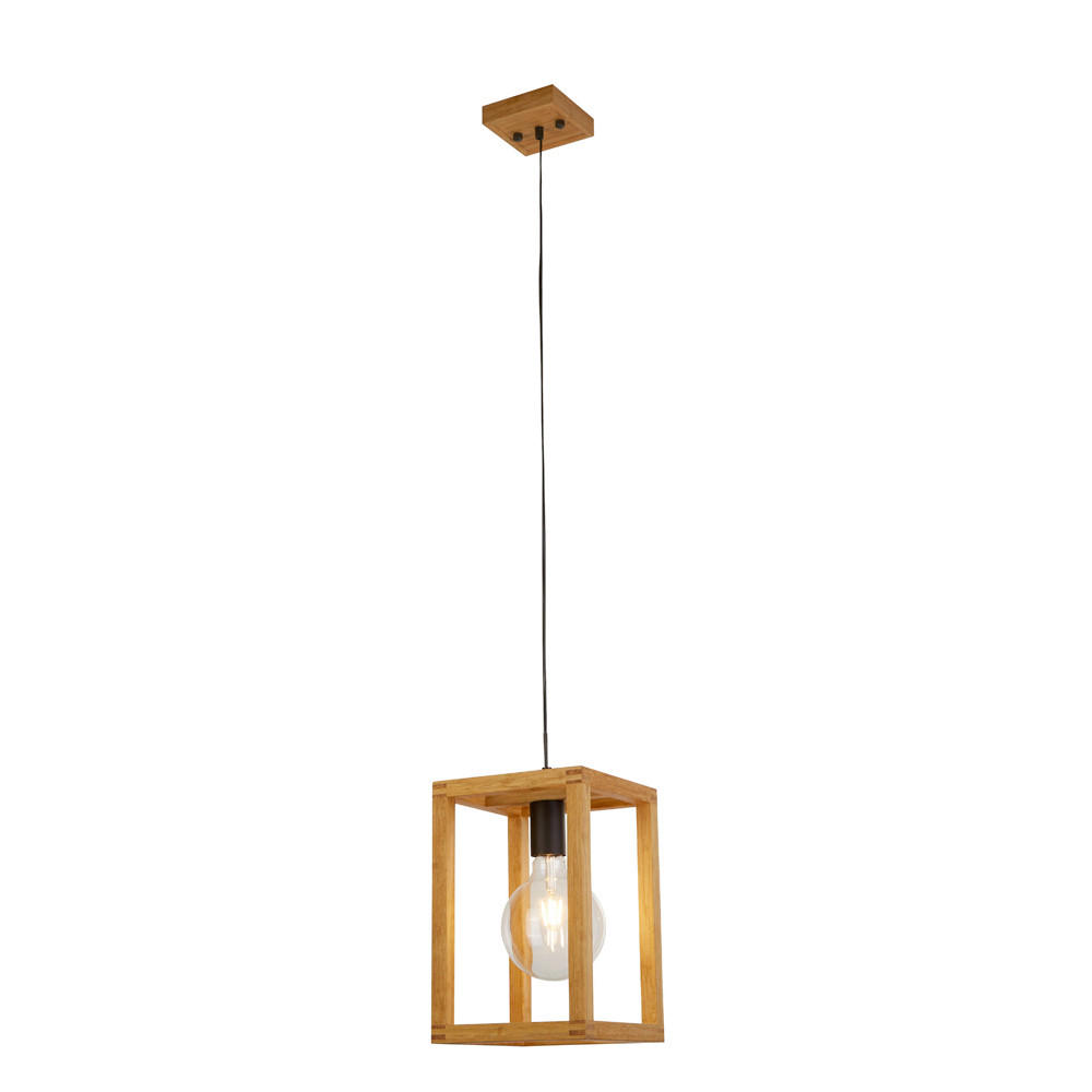 HÄNGELEUCHTE Square 20/20/30 cm   - Natur, Holz/Kunststoff (20/20/30cm) - Searchlight