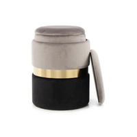 SADA TABURETIEK, 31,5+36/44 cm - čierna/sivá, Design, kov/textil (31,5+36/44cm)