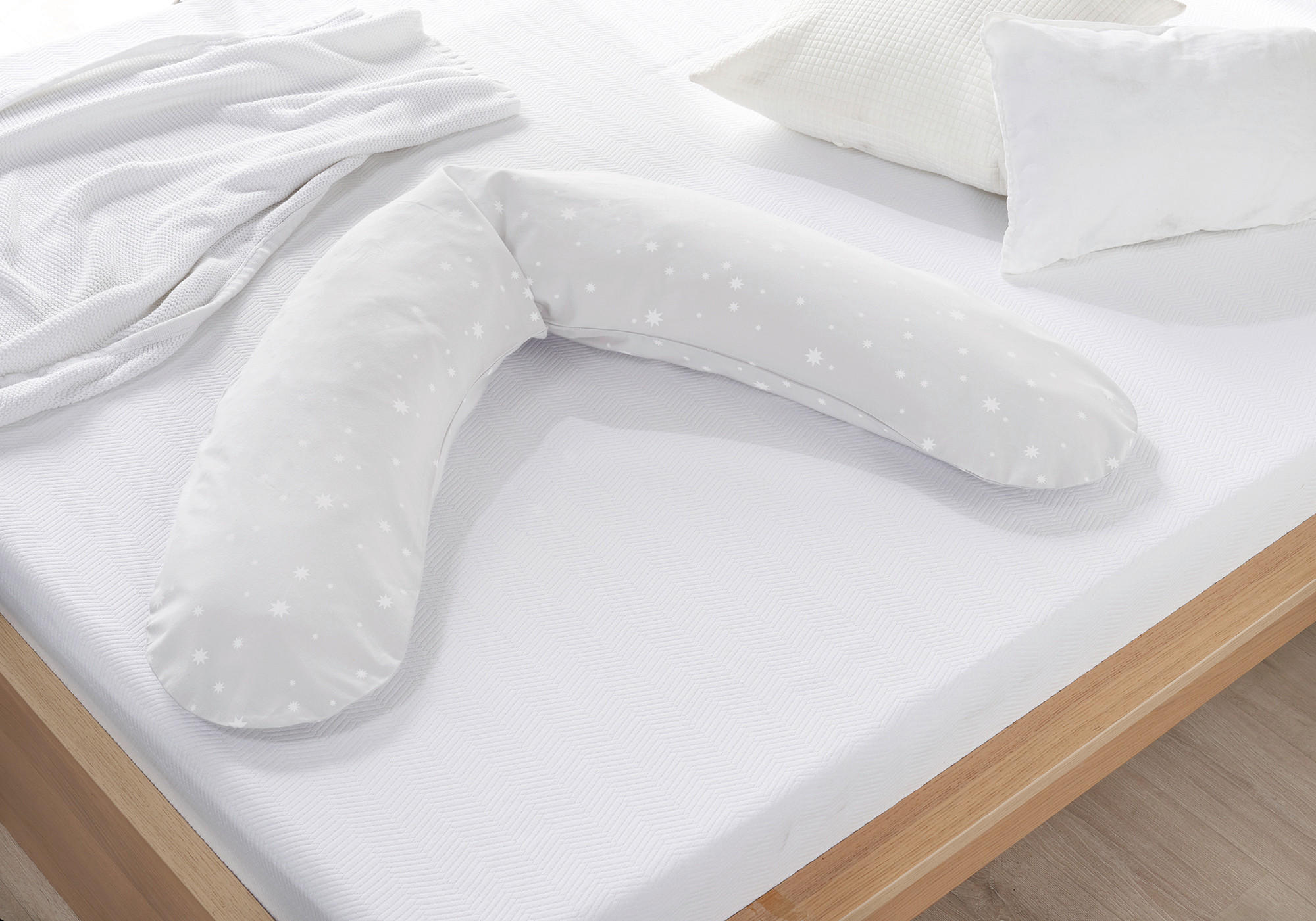 STILLKISSEN Dodo   - Hellgrau/Weiß, KONVENTIONELL, Textil (170/34cm) - Theraline