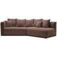 ECKSOFA in Chenille Braun  315/180 cm  - Schwarz/Braun, MODERN, Kunststoff/Textil (315/180cm) - Hom`in