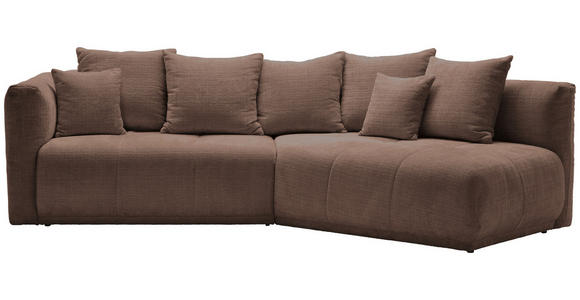ECKSOFA in Chenille Braun  315/180 cm  - Schwarz/Braun, MODERN, Kunststoff/Textil (315/180cm) - Hom`in