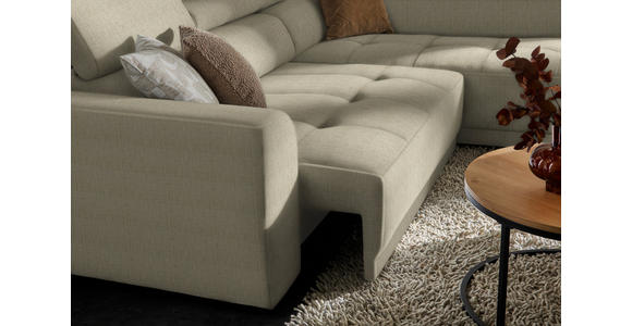 ECKSOFA in Chenille Beige 284/205 cm - Beige/Schwarz, Design, Kunststoff/Textil (284/205cm) - Xora