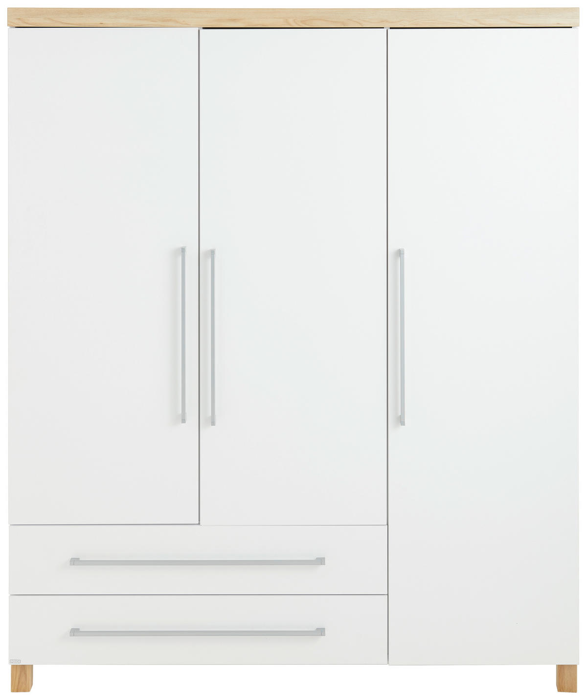 BABYKLEIDERSCHRANK Lennox Fresh  - Weiss/Silberfarben, Basics, Holzwerkstoff (164/198/55,9cm) - Paidi