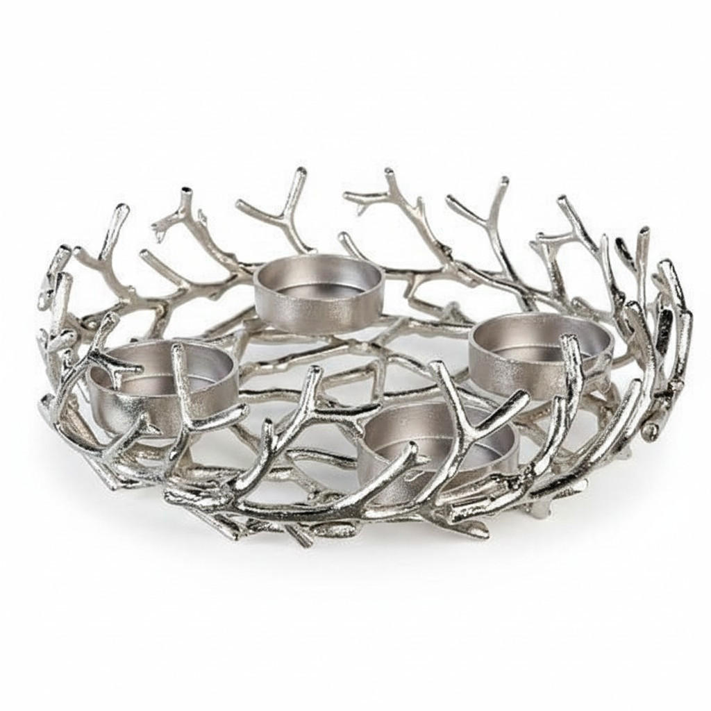 ADVENTSKRANZ  - Silberfarben, Basics, Metall (42/12cm)