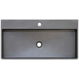 WASCHBECKEN 82/13/42 cm  - Schwarz, Basics, Stein (82/13/42cm) - Linea Natura