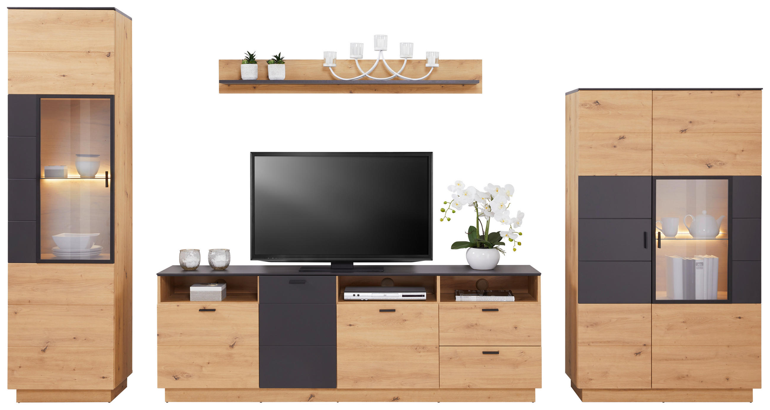 Wohnkombination Modern 4 -teilig. Tonale 7, Eiche Dekor/grau