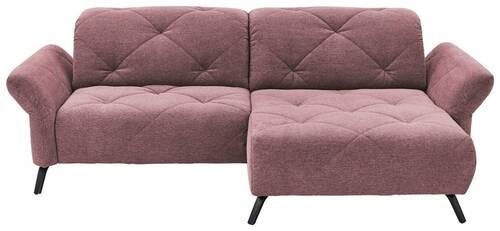 ECKSOFA Flieder Webstoff  - Flieder/Schwarz, Design, Textil/Metall (244/173cm) - Moderano