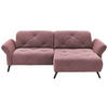 ECKSOFA in Webstoff Flieder  - Flieder/Schwarz, Design, Textil/Metall (244/173cm) - Moderano