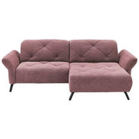 ECKSOFA in Webstoff Flieder  - Flieder/Schwarz, Design, Textil/Metall (244/173cm) - Moderano