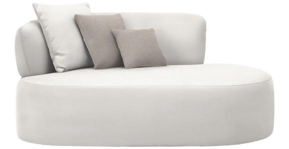 RÉCAMIERE  in Plüsch Creme, Greige  - Greige/Creme, MODERN, Kunststoff/Textil (166/86/105cm) - Hom`in