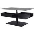 COUCHTISCH in Metall, Glas, Keramik, Holzwerkstoff 110/65/42-57 cm  - Schwarz/Grau, Basics, Glas/Keramik (110/65/42-57cm) - Dieter Knoll