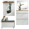GARDEROBE 6-teilig  in 190/195/40 cm  - Weiss/Alufarben, Design, Glas/Holz (190/195/40cm)
