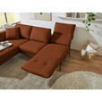 ECKSOFA  in Flachgewebe Kupferfarben Armteilverstellung, Relaxfunktion, Drehsitzfunktion  175-224/255-365 cm  - Schwarz/Kupferfarben, Design, Textil/Metall (175-224/255-365cm) - Dieter Knoll