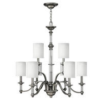 KRONLEUCHTER 81.3/99 cm   - Nickelfarben, LIFESTYLE, Glas/Textil (81.3/99cm) - Elstead Lighting