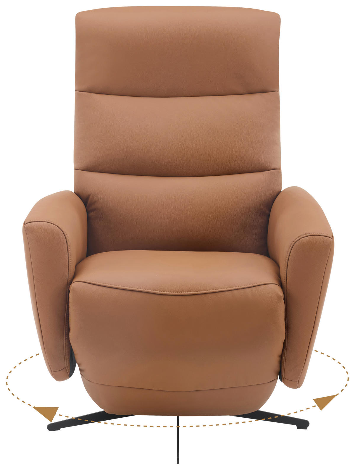 RELAXSESSEL in Textil, Leder Braun  - Schwarz/Braun, Design, Leder/Textil (76/112/80cm) - Livetastic