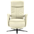RELAXSESSEL in Leder Weiß  - Schwarz/Weiß, Design, Leder/Metall (71/112/83cm) - Dieter Knoll