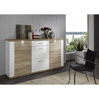 SIDEBOARD  in 194/107/42 cm  - Chromfarben/Eichefarben, Design, Holzwerkstoff (194/107/42cm) - Xora