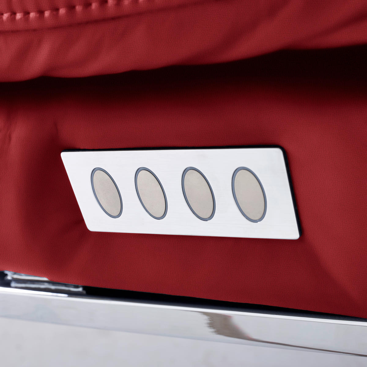 LIEGE Echtleder Rot  - Chromfarben/Rot, Basics, Leder/Metall (75/91/170cm) - Chilliano