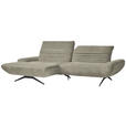 ECKSOFA  in Teddystoff Graubraun  170-195/280 cm  - Graubraun/Schwarz, Design, Textil/Metall (170-195/280cm) - Dieter Knoll